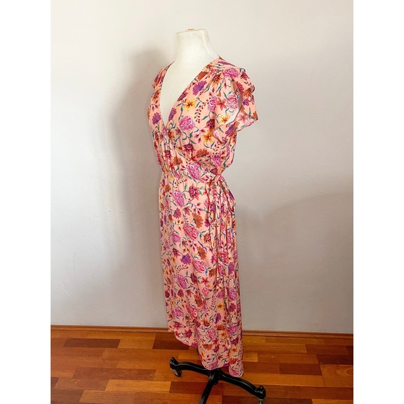 Sportsgirl Floral Wrap Dress Size 10 - Picture 4 of 8
